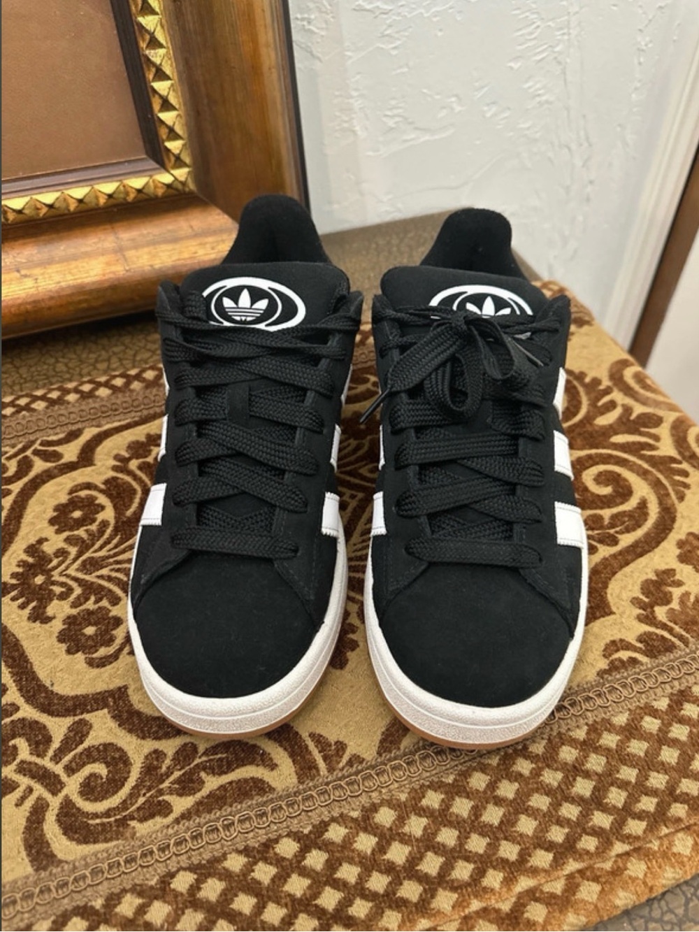 adidas campus Black and White Low-Top Sneakers